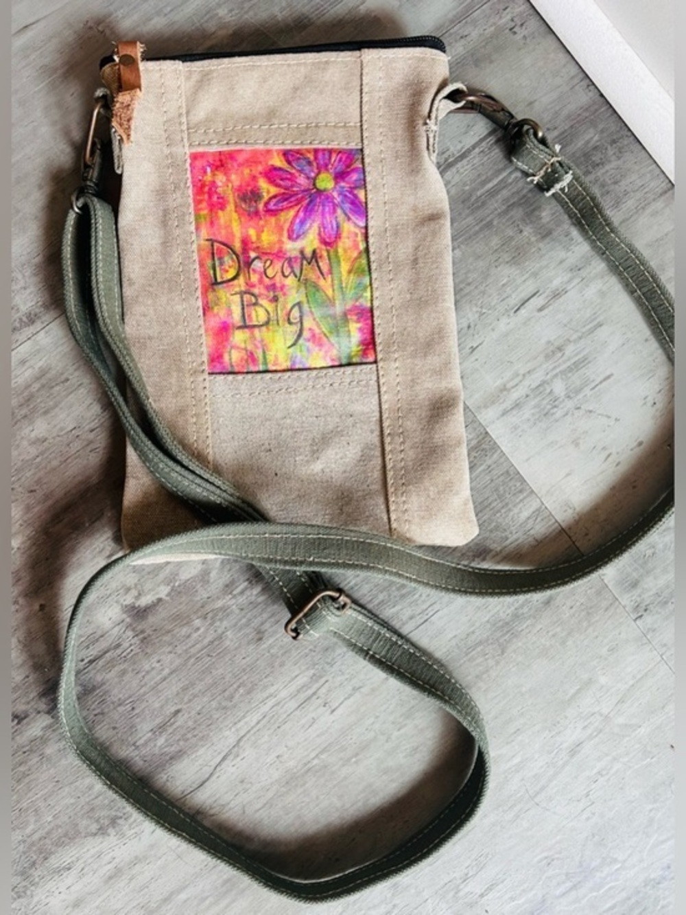 Vintage Addiction Canvas Crossbody Dream Big Boho Indie Festival Bag Coachella